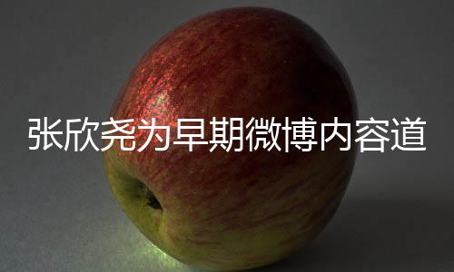 微博道歉张欣早期在反内容刻地尧为深省自己